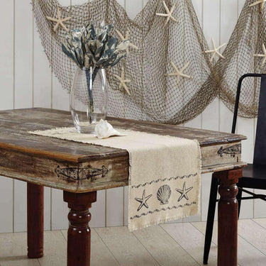 Sandy Creme Burlap Runner 13x72 VHC Brands - The Fox Decor